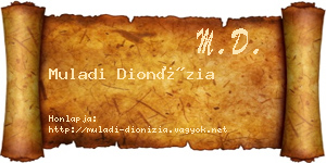 Muladi Dionízia névjegykártya